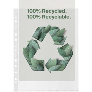 Esselte premium geperforeerde showtas, 100 % gerecycleerd, ft A4 maxi, 100 micron, pak van 100 stuks