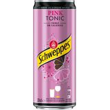 Schweppes Pink Tonic frisdrank, sleek blik van 33 cl, pak van 24 stuks