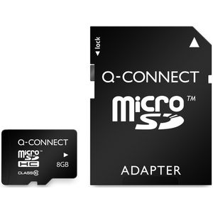 Q-CONNECT - microSDHC Geheugenkaart - 8 GB - Met SD-adaptor - Klasse 10