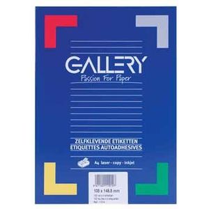 Gallery witte etiketten ft 105 x 148,5 mm (b x h), rechte hoeken, doos van 400 etiketten