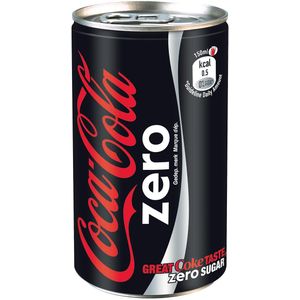 Coca-Cola Zero frisdrank, mini blik van 15 cl, pak van 24 stuks