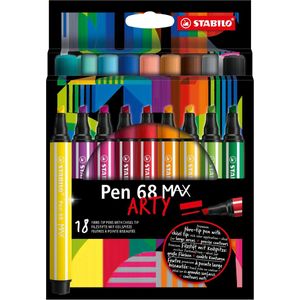 STABILO pen 68 viltstift MAX ARTY, etui van 18 stuks, assorti