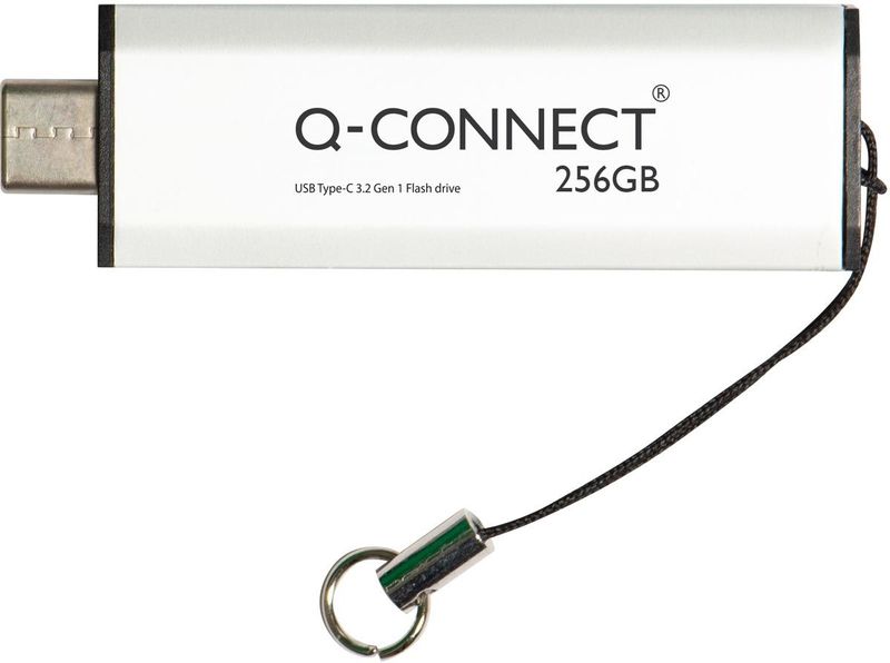 Q-CONNECT - USB-C Stick - Zilver - 256 GB - Uitschuifbaar