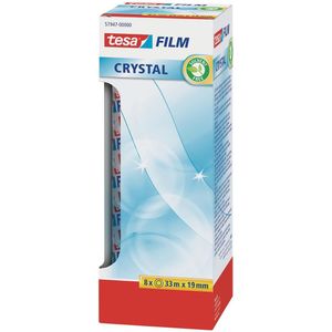 Tesafilm Crystal, ft 33 m x 19 mm, toren met 8 rollen