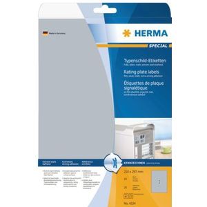 Etiket Herma 4224 A4 210x297mm folie zilver 25stuks