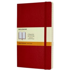 Notitieboek Moleskine large 130x210mm lijn soft cover scarlet red