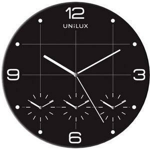 UNILUX On Time klok - metallic grijs/wit