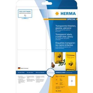 Lot de 100 Herma Special A4 99.1x139mm Transparent Crystal Transparent Etiquette 
