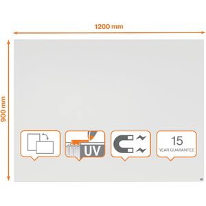 Nobo Infinity randloos whiteboard, staal, magnetisch, 120 x 90 cm
