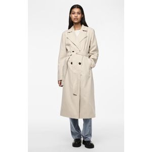 Pieces PCSCARLETT LS TRENCHCOAT NOOS 17146474 Silver Gray Beige