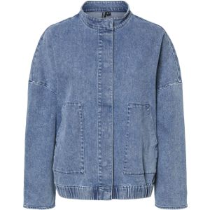 Pieces PCMAGGIE LS BOMBER JACKET D2D 17150775 Medium Blue Denim Blauw