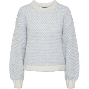 Pieces PCMIRAN LS O-NECK KNIT BC 17146798 CLOUD DANCER Blauw