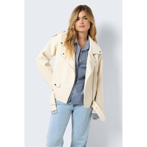 Noisy may NMPAULINA OVERSIZE BIKER JACKET NOO 27027014 PEARLED IVORY Ecru