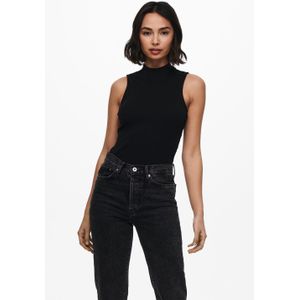 Only ONLNESSA LIFE S/L HIGHNECK RIB TOP JRS 15227000 Black Zwart