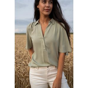 Zusss BLOUSE MET KORTE MOUW 0304 045 7045 SALIEGROEN Groen