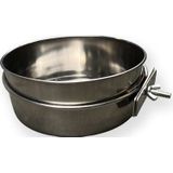 Eet- en drinkbak inclusief klemhouder - RVS - 15 cm