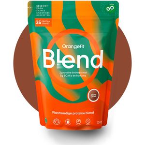 Orangefit Blend | Eiwitshake | 3 Plantaardige Eiwitbronnen | BCAA's en Kurkuma | 750 gram | Chocolade