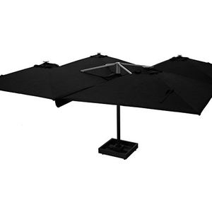 Paralux vierdubbele parasol zwart 300x300cm x4