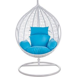 CloudSwing hangstoel wit met blauwe kussens
