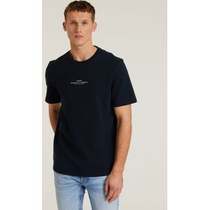 CHASIN' Regular Fit T-shirt NORRIS met Ingebreid Patroon Navy