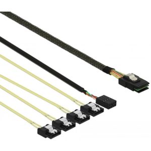 Delock Kabel Mini SAS SFF-8087 > 4 x SATA 7 Pin Reverse + Seitenband 0