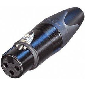 NEUTRIK XLR KABELTEIL, 3 POLIGE BUCHSE, VERSILBERT, SCHWARZ - Neutrik