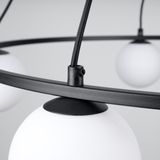 GM Kroonluchter Yoli 5-Lichts Zwart - Staal/Glas