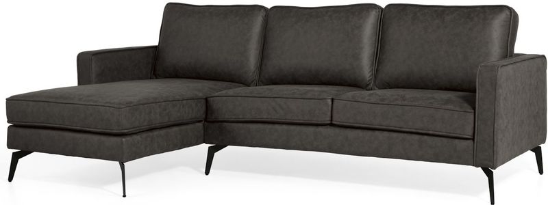 GM Hoekbank Jackson Links Microleder Antraciet - Microleder