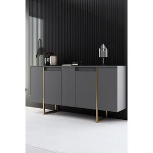 Arabic House Dressoir Luxe Antraciet/Goud 160cm - Metaal/Melamine