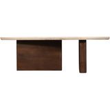 Salontafel Ayla Marmer Donkerbruin 120cm - Marmer/Mangohout/Metaal - Giga Meubel