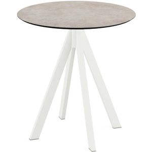 GM Tuintafel Moonstone Infinity Wit Frame HPL Ø70cm - Staal/HPL