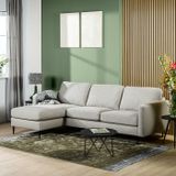 GM 3-Zits Bank Woven Beige - Metaal/Stof