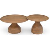 Salontafel Joji Naturel Ø80cm - Mangohout - Giga Meubel