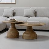 Salontafel Joji Naturel Ø80cm - Mangohout - Giga Meubel