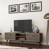 Arabic House Tv-Meubel New York Melamine Walnoot Antraciet - Spaanplaat/Melamine - 45x150cm