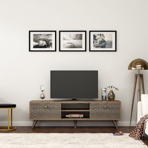 Arabic House Tv-Meubel New York Melamine Walnoot Antraciet - Spaanplaat/Melamine - 45x150cm