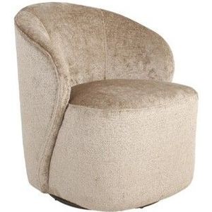 Richmond Draaifauteuil Sofia Taupe Chenille Taupe - Polyester/Metaal
