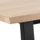 Eettafel Jurby Live Edge Wit Eiken Veneer 220cm - Giga Living - Metaal/MDF