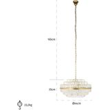 Richmond Hanglamp Desire Medium Brushed Goud - Kristal