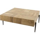 Salontafel Vierkant - Naturel - Landelijk - 90x90x35cm