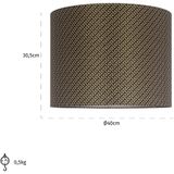 Richmond Lampenkap Zwart Geo Cilinder 40cm - Polyester