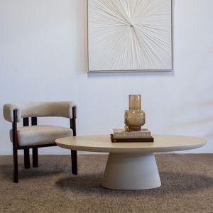Salontafel Cleo Ovaal Beige 130cm - Eco Composiet - Giga Meubel
