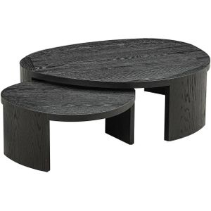 Richmond Salontafel Navarino Dark Coffee Set Van 2 Donkerbruin - Multiplex/Eiken Fineer - 114x90x36cm