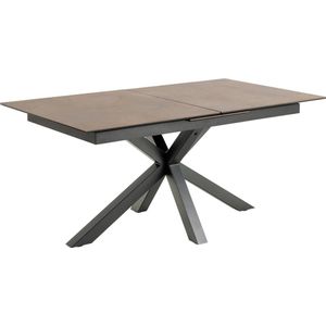 Eettafel Durgan Bruin Uitschuifbaar 168/210x90cm - Giga Living - Metaal/Keramiek