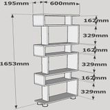 Arabic House Boekenkast Blok Wit - Melamine - 165x60cm