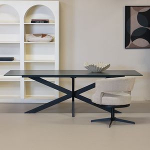 Eettafel Alesso Keramisch Grijs 300cm - Metaal/Keramiek - Giga Meubel