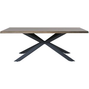 Eettafel Arno Smoked 100x200cm Fixed - Giga Living Bruin - Eikenhout/Metaal