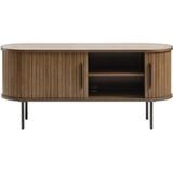 Tv-meubel Nola Smoked - Giga Living Donkerbruin - Metaal/Eiken Fineer - 55,6x120cm