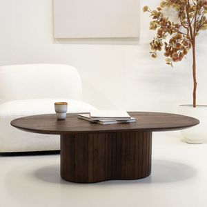 Salontafel Ava Ovaal Donkerbruin 120cm - Mangohout - Giga Meubel