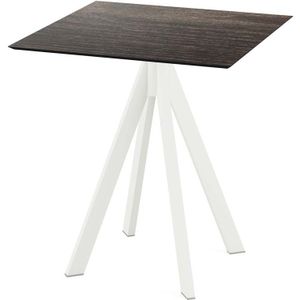 GM Tuintafel Riverwashed Wood Infinity Wit Frame HPL 70x70cm - Staal/HPL